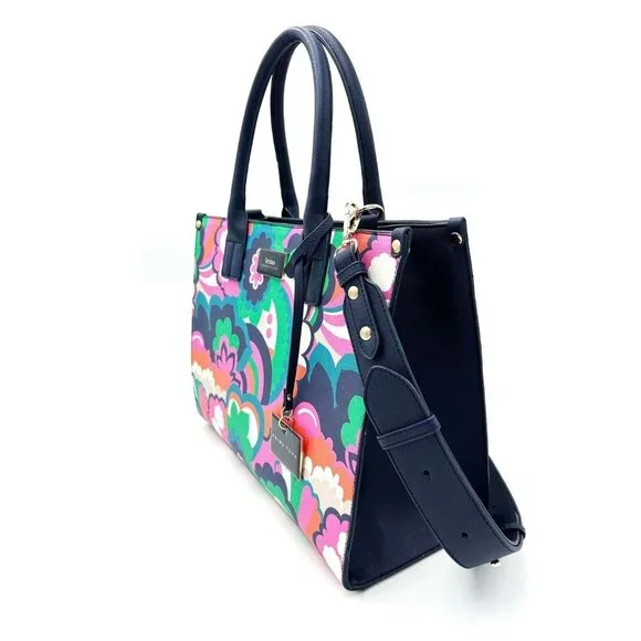 Trina Turk Handbags, Floral Cloud Floral Pattern, Large Coated Canvas Tote